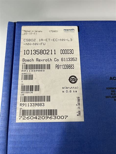 Rexroth CSB02.1A-ET-EC-NN-L3-NN-NN-FW, MNR R911339883 | eBay