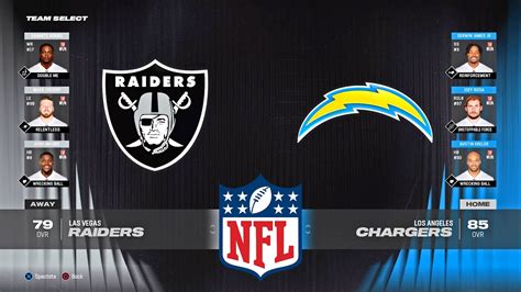 Las Vegas Raiders Vs Los Angeles Chargers Week 4 Simulation Nfl