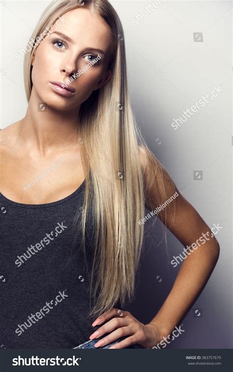 Casual Confident Blonde Woman Model Stock Photo 383757679 Shutterstock