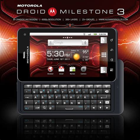 Motorola Droid Milestone 3 PSD by zandog on DeviantArt 