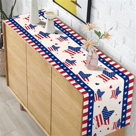 The Holiday Aisle® Independence Day Table Runner Stripe And Star 4Th Of