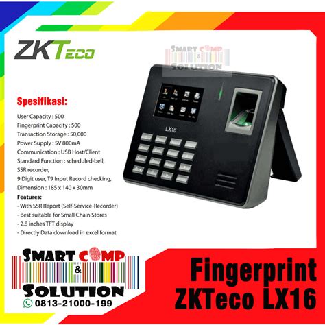 Jual Mesin Absensi Fingerprint ZKTeco LX16 Shopee Indonesia