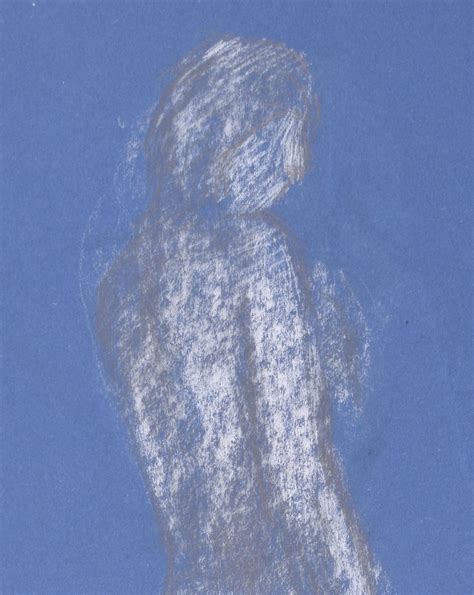 Hilary Hennes Standing Nude Female Figure Chalk Drawing By Hilary Hennes For Sale At 1stDibs