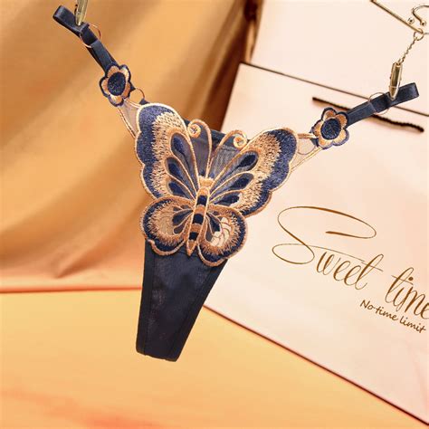 40 100KG LOVEENA Women Sexy Panties Butterfly Crotch Bottom Thong Lace T Back Briefs Lingerie