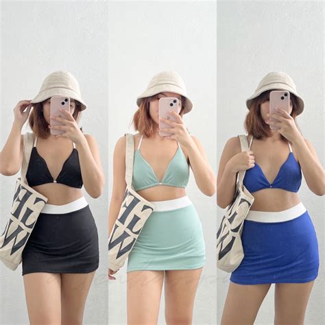 Ria Padded Bikini Top Highwaist Skirt Swimsuit Set Alleah Apparel Shopee Philippines