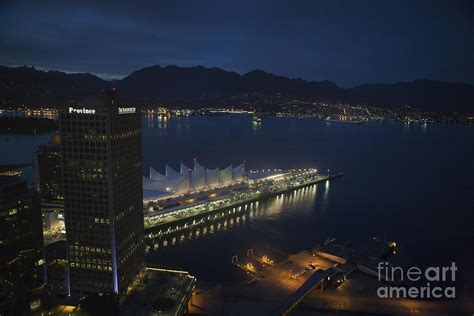 Aerial view of Canada Place at night Photograph by Jason O Watson - Pixels