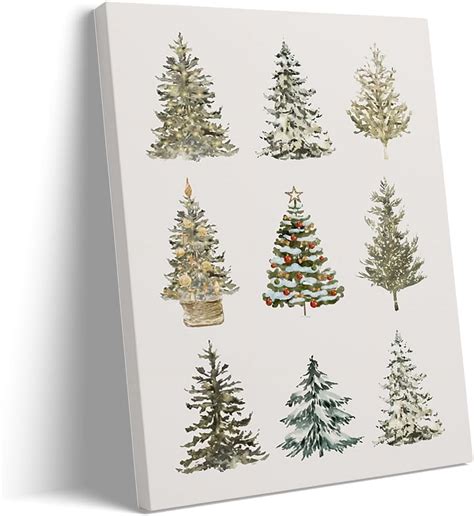 AAzaqTin Beautiful Christmas Tree Wall Art Winter Wonderland Poster