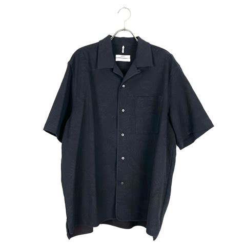 Oamcオーエーエムシー）flower Pattern Short Sleeve Open Collar Shirts（black