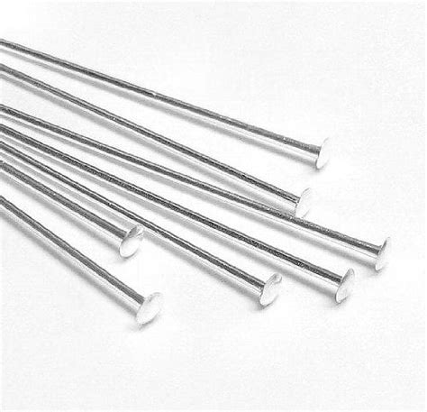 2pcs 20 925 Solid Sterling Silver Flat Headpins 1 5mm Head Pins 24ga