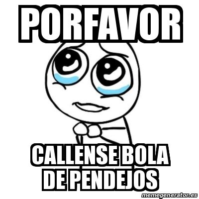 Meme Por Favor Porfavor Callense Bola De Pendejos 17025806