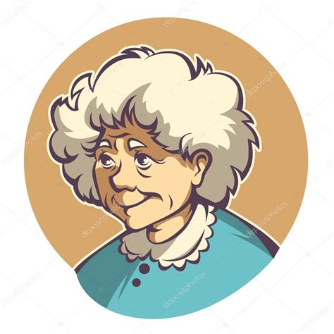 Vector Portrait Of Lovely Grandmother Stock Illustration By