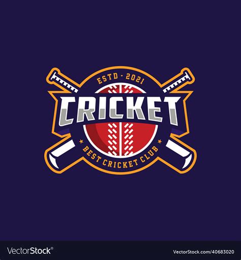 Cricket team logo template design Royalty Free Vector Image