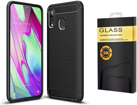 Etui Pancerne Carbon Do Samsung Galaxy A40 Szkło Etui na telefon