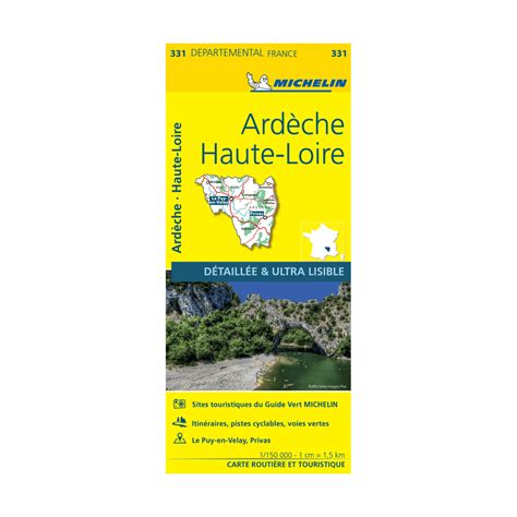 Carte Départementale 331 Ardèche Et Haute Loire Michelin Boutique