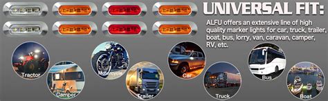 Alfu 30pcs 12 24v 4 Led Side Marker Indicator Lights Side Front Rear Tail Clearance