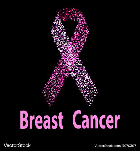 Breast Cancer Awareness Pink Ribbon Made Dots Vector Image