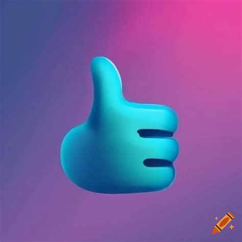 Pink And Blue Thumbs Up Emoji Icon On Craiyon