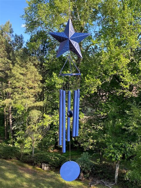 Joyous Wind Chimes 36 Inch Blue Star Metal Wind Chime The Beautiful