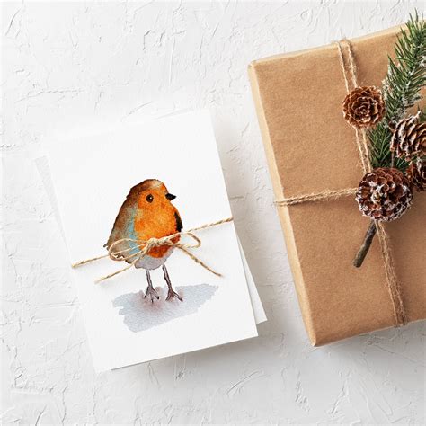 Christmas Cards Robin Christmas Cards Note Card Robin Card Watercolour