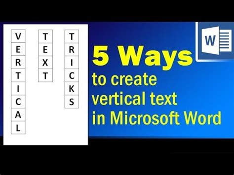 Easy Ways To Create Vertical Text In Microsoft Word Youtube