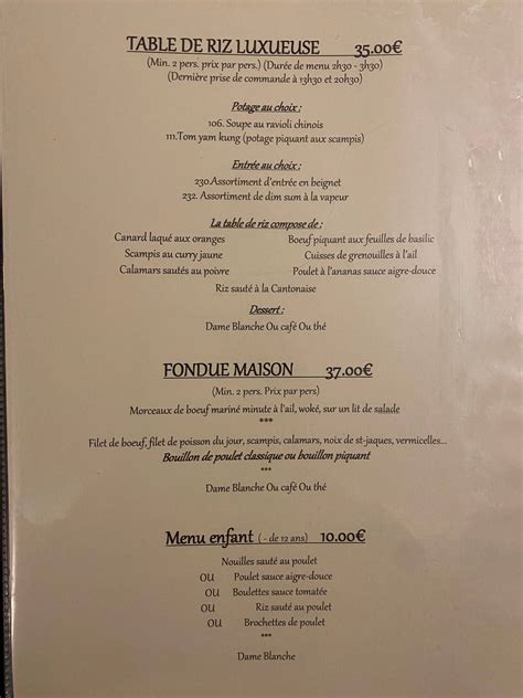 Menu Au Aux Saveurs De L Empereur Orp Jauche