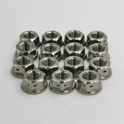 Hex Flange Titanium Bolts With Drilled Titanium Nuts Baoji HOSN