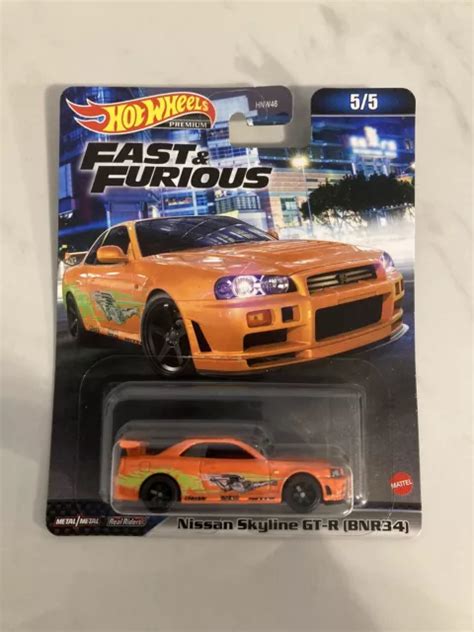 HOT WHEELS FAST Furious Nissan Skyline GT R BNR Premium Real Riders Neuf EUR