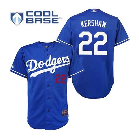 Authentic Los Angeles Dodgers No 22 Clayton Kershaw Majestic Cool Base Jersey Royal Blue