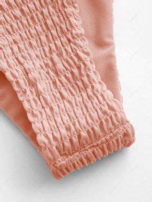 Smocked Bikini Top And Bottoms In PINK ZAFUL 2025