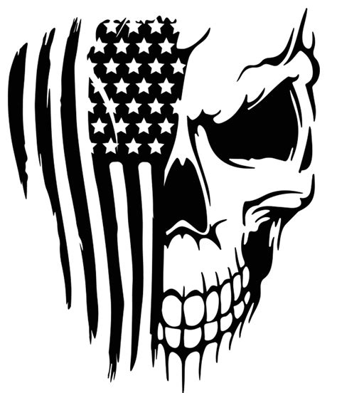 Usa Skull Flag Tattered Distressed Decal American Flag Skull Roland Bn