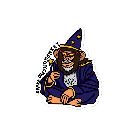 wizard monke sticker  sharp dressed monkey