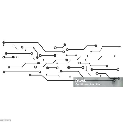 Garis Papan Sirkuit Cpu Vektor Ilustrasi Ikon Chip Ilustrasi Stok Unduh Gambar Sekarang Istock