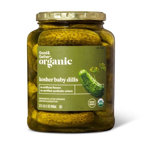 Organic Kosher Baby Dill Pickles Fl Oz Good Gather Organic