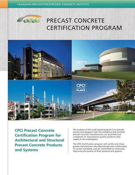 PDF PRECAST CONCRETE CERTIFICATION PROGRAM PCI Quality Control