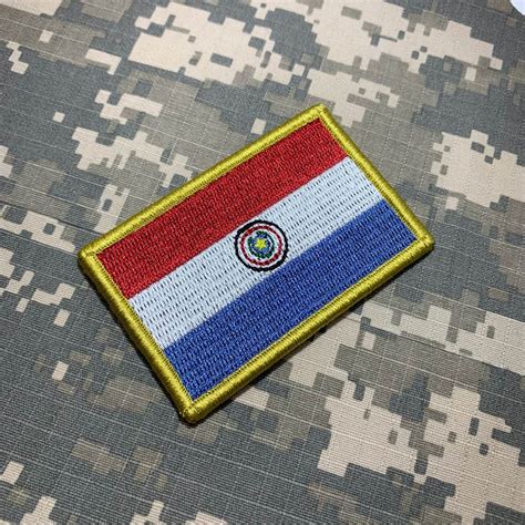 BP0047V01 Bandeira Paraguai Patch Bordado Fecho Contato BR44