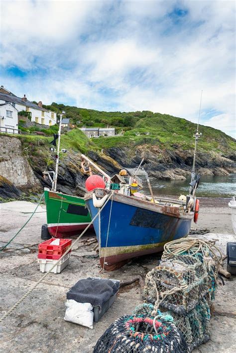 Fishing Boats at Portloe stock photo. Image of picturesque - 56763436