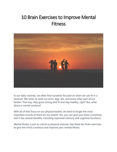 10 Brain Exercises to Improve Mental Fitness by Mental Health Center of San Diego - Issuu