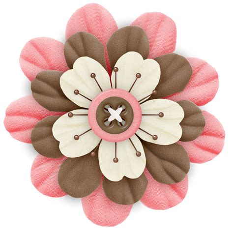 Cute Cliparts Pink And Brown Flower Scrapbook Flowers Scrapbook