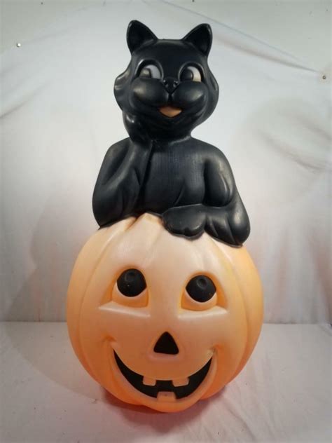 34 Empire Black Cat In Pumpkin Halloween Blow Mold