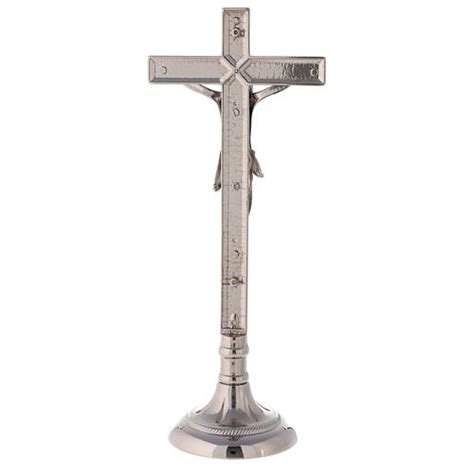 Set Croce Da Altare E Candelieri Ottone Argentato Cm Vendita