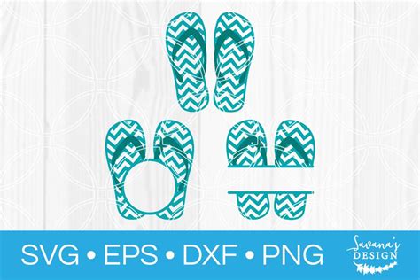 Flip Flop SVG Bundle - SVG EPS PNG DXF Cut Files for Cricut and ...