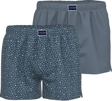 TOM TAILOR Dakota 2 Pack Heren Geweven Boxershorts Blauw Maat 2XL