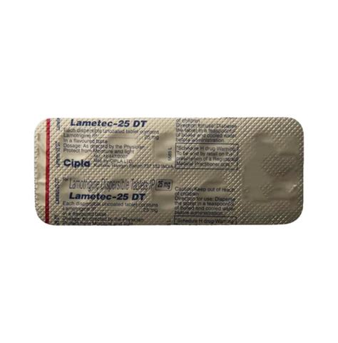 Lamotrigine Cipla Lametec 25 Dt Tablet At Rs 520box In New Delhi Id