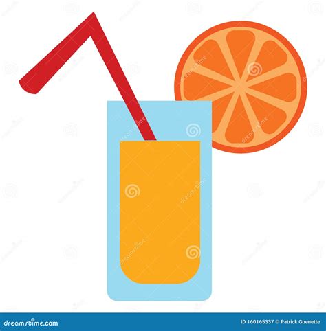 Un Vaso De Zumo De Naranja Una Ilustración Vectorial O De Color