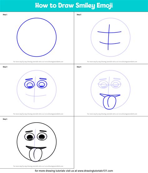 How To Draw Smiley Emoji Emoticons Step By Step Drawingtutorials