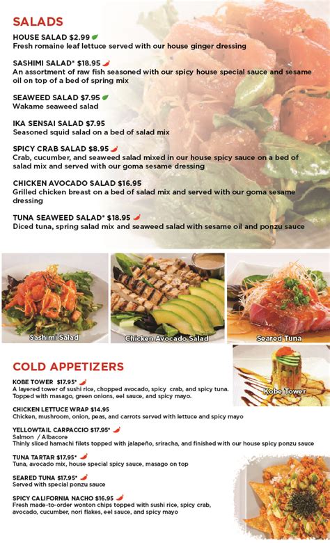 Kobe Hibachi Sushi And Grill Menu