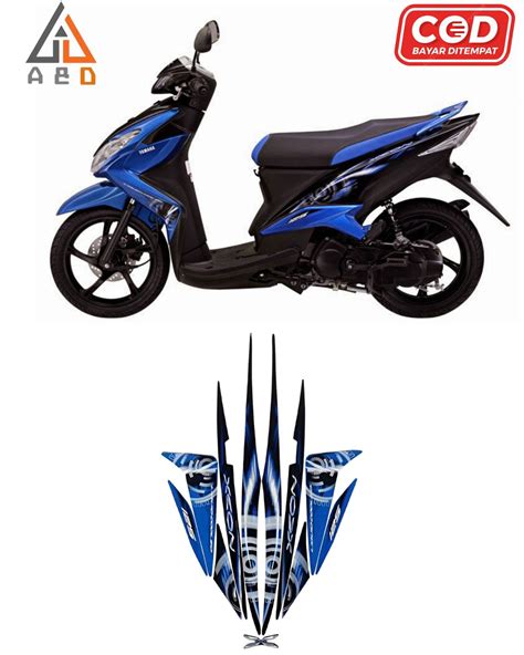 Stiker Striping Lis Motor Yamaha Xeon Karbu Biru Standar