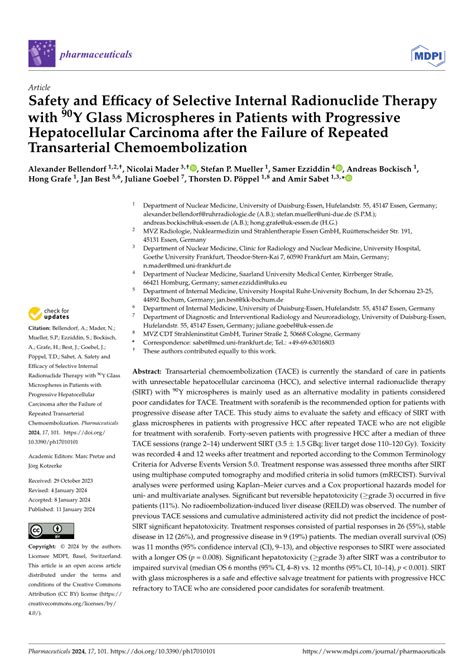 Pdf Safety And Efficacy Of Selective Internal Radionuclide Therapy