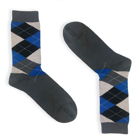 Blue Argyle Yuppie Socks Mens Dress Socks For Young Professionals