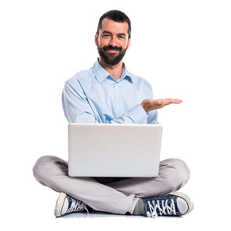 Man with Laptop PNG – Free Download